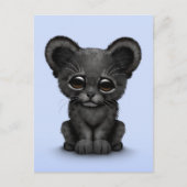 Kute Baby Black Panther Cub op Blue Briefkaart (Voorkant)