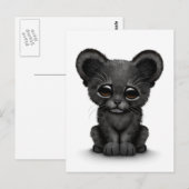 Kute Baby Black Panther Cub op White Briefkaart (Voorkant / Achterkant)