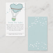 Kute Baby Blue Hot Air ballonboek voor Baby Informatiekaartje (Voorkant / Achterkant)