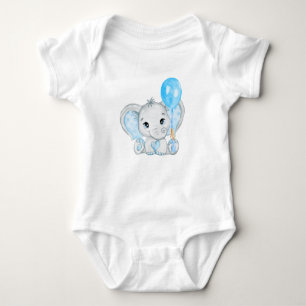 Kute Baby Boy Elephant with Balloon Romper