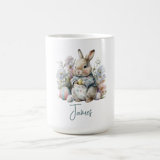 Kute Baby Bunny Spring Flowers Paast Koffiemok (Center)