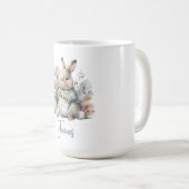 Kute Baby Bunny Spring Flowers Paast Koffiemok (Voorkant rechts)