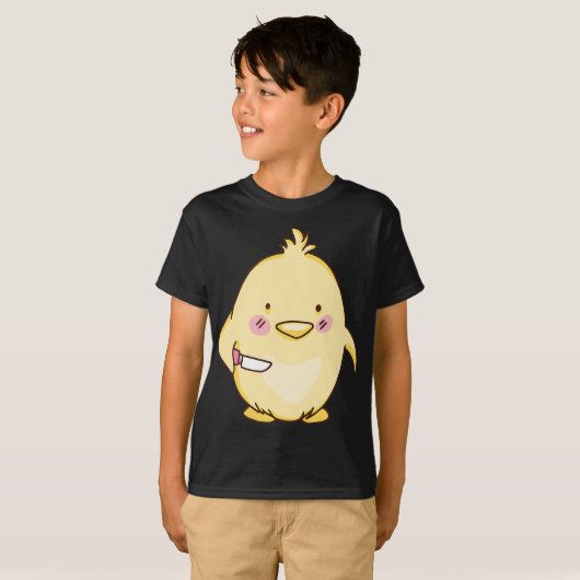 Kute baby chick met mes t-shirt (Voorkant volledig)