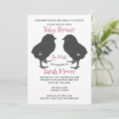 Kute Baby Chicken Twins Baby shower by Mail Kaart (Staand voorkant)