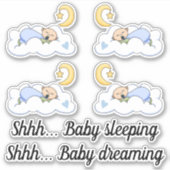 Kute baby die slaapt op een wolk sticker (Voorkant)