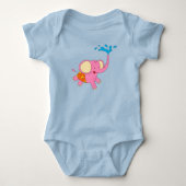 Kute Baby Elephant Design Element Baby Bodysuit (Voorkant)