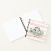 Kute Baby Elephant Flowers Child Daily Journal Notitieboek (Binnen)