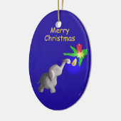 Kute Baby Elephant Licht een kaarskerst aan Keramisch Ornament (Links)