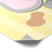 Kute Baby Elephant & Peanuts Birthday Party Banner Poster (Hoek)