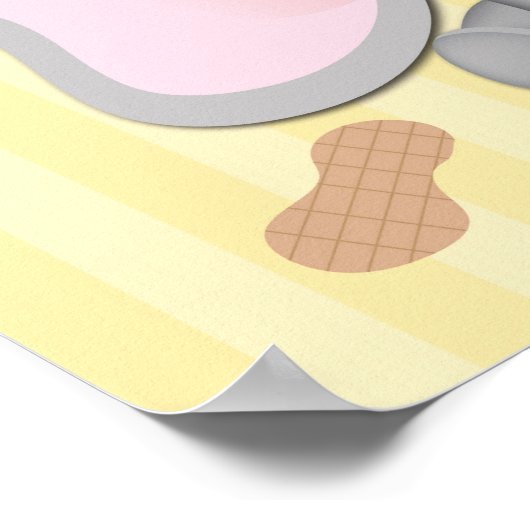 Kute Baby Elephant & Peanuts Birthday Party Banner Poster (Hoek)