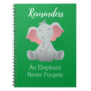 Kute Baby Elephant Quote Herinder Notitieboek