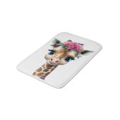 Kute Baby Giraffe met bloemen en Holly Badmat (Gekanteld)