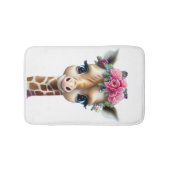 Kute Baby Giraffe met bloemen en Holly Badmat (Voorkant)