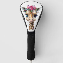 Kute Baby Giraffe met bloemen en Holly