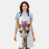 Kute Baby Giraffe met bloemen en Holly Schort (Gedragen)