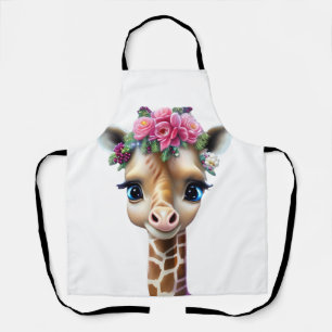 Kute Baby Giraffe met bloemen en Holly Schort