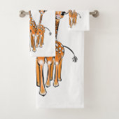 Kute Baby Giraffe, safari animals Bath Towel Set Bad Handdoek (Insitu)