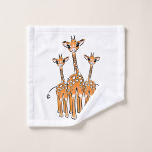 Kute Baby Giraffe, safari animals Bath Towel Set Bad Handdoek