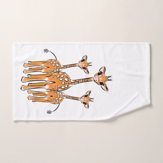 Kute Baby Giraffe, safari animals Bath Towel Set Bad Handdoek (Handdoek)