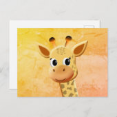 Kute Baby Giraffe tekening Briefkaart (Voorkant / Achterkant)