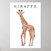 Kute Baby Giraffe Tekening Kinder Poster (Voorkant)