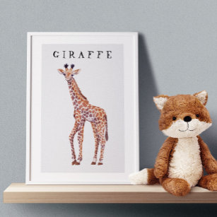Kute Baby Giraffe Tekening Kinder Poster