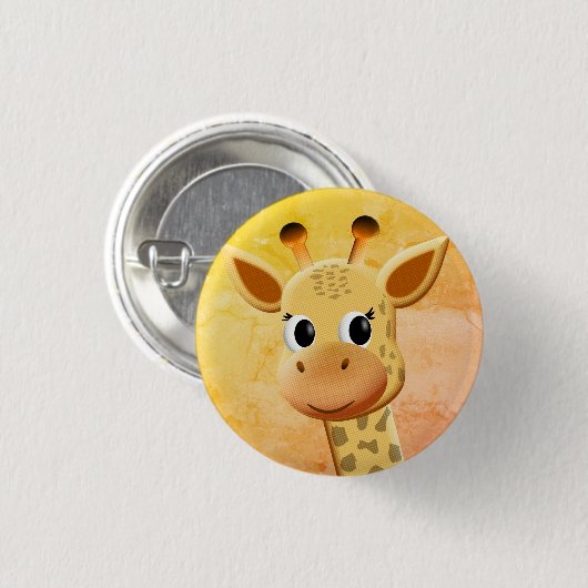 Kute Baby Giraffe tekening Ronde Button 3,2 Cm (Voorkant /achterkant)