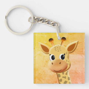 Kute Baby Giraffe tekening Sleutelhanger