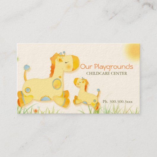 Kute Baby Giraffes Kinderdagopvang Visitekaartje (Voorkant)