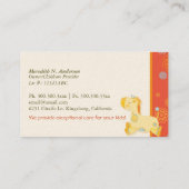 Kute Baby Giraffes Kinderdagopvang Visitekaartje (Achterkant)