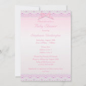 Kute Baby Girl Shower Faux Lace, Bows Kaart (Achterkant)