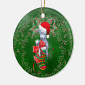 Kute Baby Goat in Stocking kerstversiering Keramisch Ornament (Links)