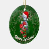 Kute Baby Goat in Stocking kerstversiering Keramisch Ornament (Rechts)