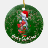 Kute Baby Goat in Stocking kerstversiering Keramisch Ornament (Voorkant)