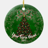 Kute Baby Goat in Stocking kerstversiering Keramisch Ornament (Achterkant)