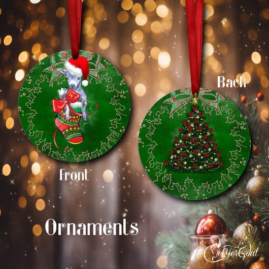 Kute Baby Goat in Stocking kerstversiering Keramisch Ornament