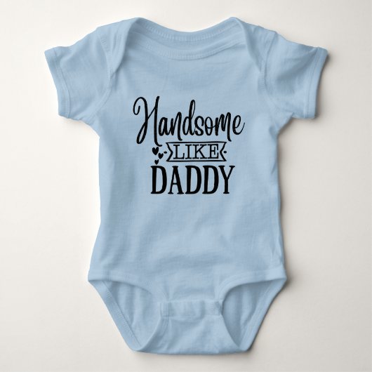Kute baby Handsome zoals papa word art Romper (Voorkant)
