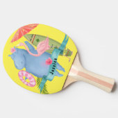 Kute Baby Hippo met de Naam van de Douane van Flam Tafeltennisbatje (Zijkant)