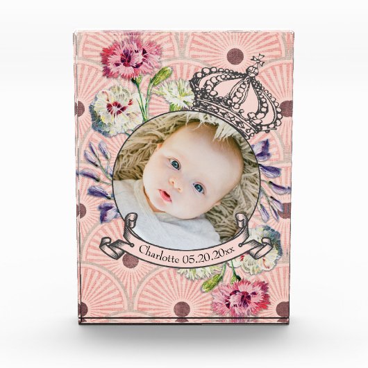 Kute Baby Keepomwille Birth Date Custom Photo Bloc Fotoblokken (Voorkant)
