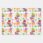 Kute Baby kerstdieren Funny Cartoon Kinder Inpakpapier Vel (Voorkant)