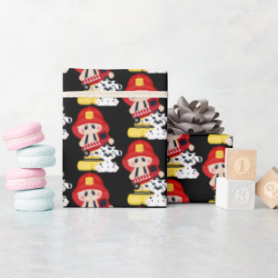 Kute baby kleine vuurgepantserd verpakkingspapier cadeaupapier