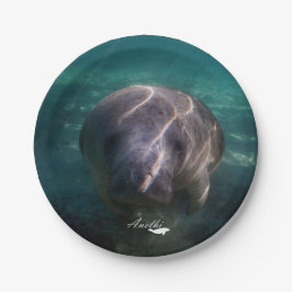 Kute baby manatepapier borden papieren bordje