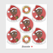 Kute baby met cadeau kerstcartoon sticker (Vel)