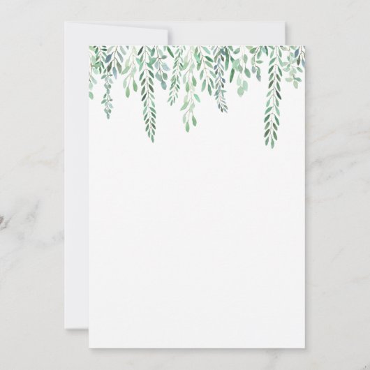 Kute Baby Oerwouden Greenery First Birthday Kaart (Achterkant)