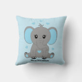 Kute baby-olifant blauw voor jongens kussen (Achterkant)