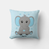 Kute baby-olifant blauw voor jongens kussen (Voorkant)