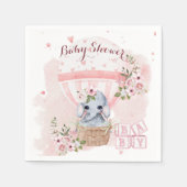 Kute Baby olifant Floral roze Baby shower Servet (Voorkant)