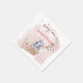 Kute Baby olifant Floral roze Baby shower Servet (Hoek)