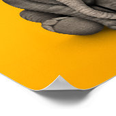 Kute Baby olifant met leesbril Geel Poster (Hoek)