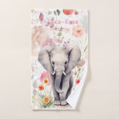 Kute Baby olifant Waterverf Veerventiel Bad Handdoek (Handdoek)